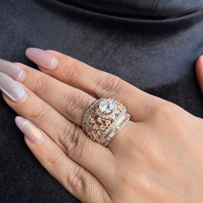 VS Sterling Silver Cocktail Ring 078 13g-9