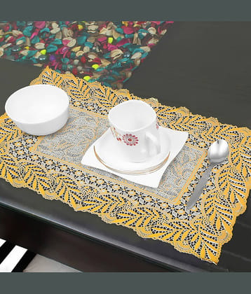 - Gold Printed PVC 6 Seater Table Mats ( Pack of 6 )