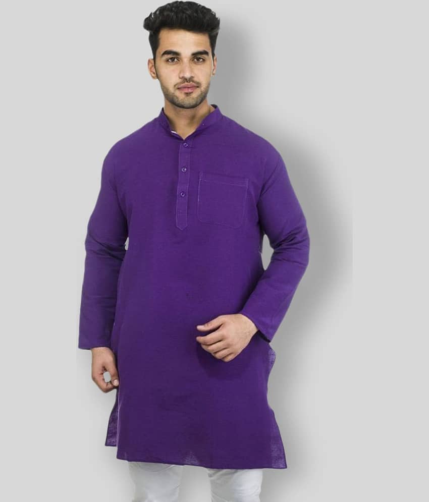 DESHBANDHU DBK - Purple Cotton Men's Regular Kurta ( Pack of 1 )