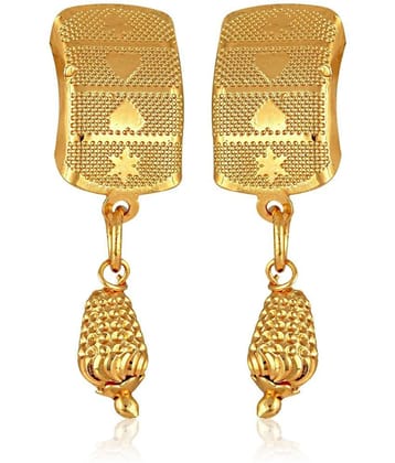 VIVASTRI Golden Stud Earrings ( Pack of 1 ) - Golden