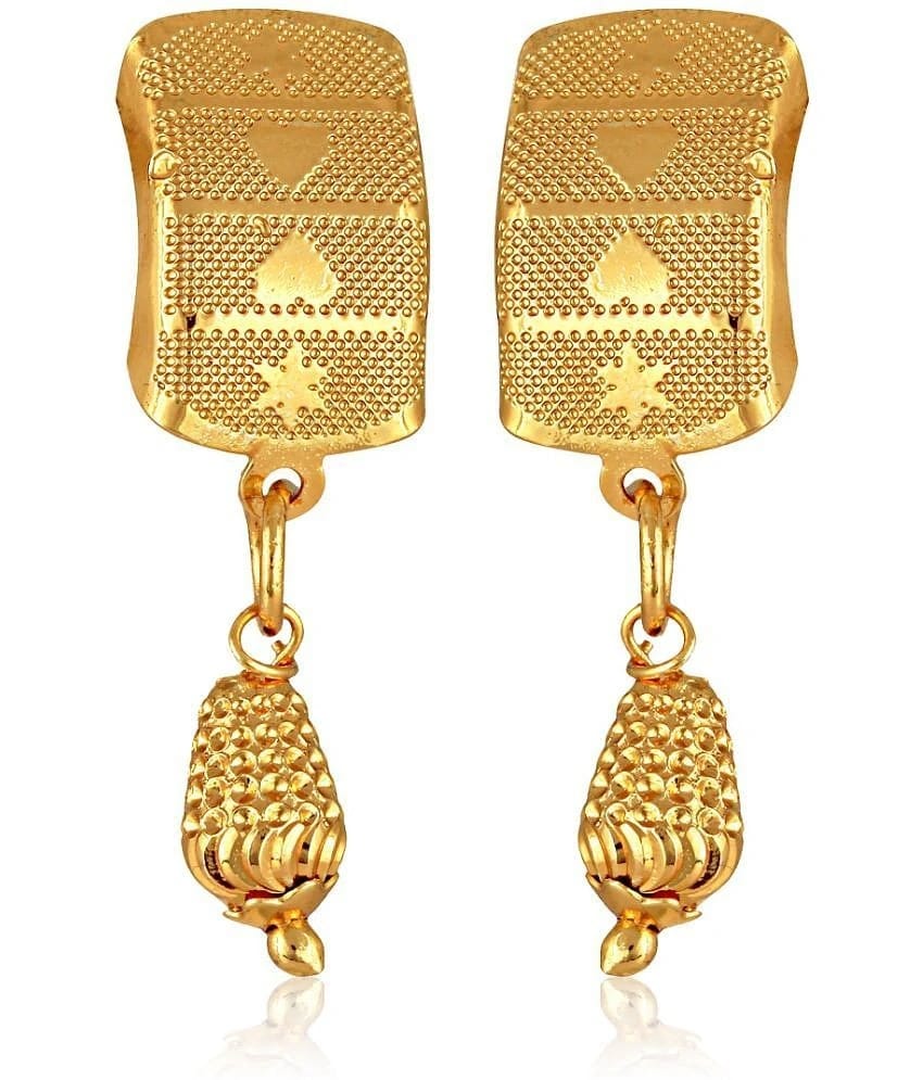 VIVASTRI Golden Stud Earrings ( Pack of 1 ) - Golden