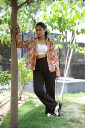 Green Fruity Wonderland 100% Cotton Full Sleeves Women's Shirt-s