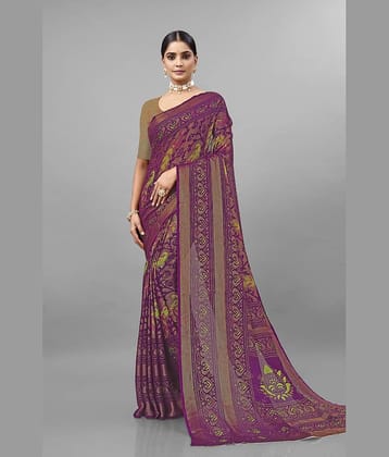 Kanooda Prints Brasso Woven Saree With Unstitched Blouse Piece ( Multicolor )