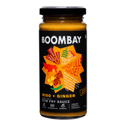 BOOMBAY Miso + Ginger Stir Fry Sauce - Use it in your Sandwich or as a Dip, with Noodles or Burgers, Base for a Soup, 250 gm
