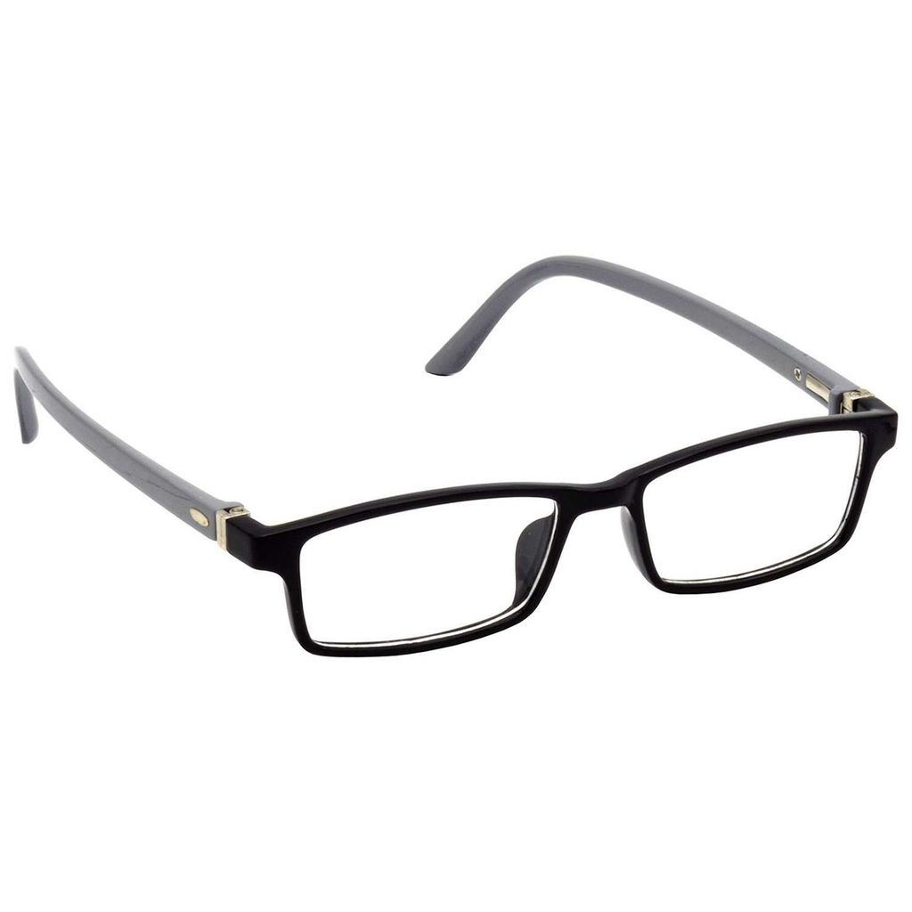 Hrinkar Plastic Full Rim Rectangle chasma frame Kids Boy & Girl - HFRM-BK-GRY-18