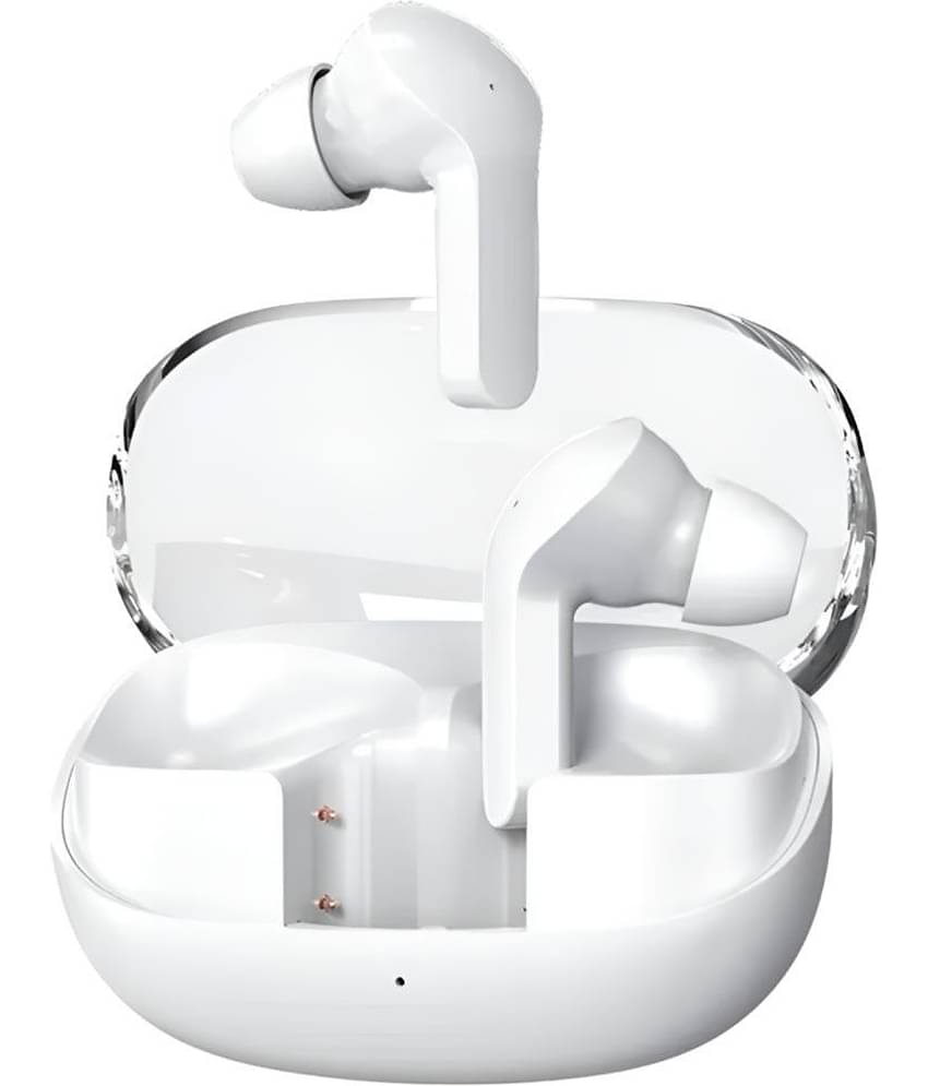 VERONIC G2 Transparent Bluetooth True Wireless (TWS) In Ear 24 Hours Playback Powerfull bass,Fast charging IPX4(Splash & Sweat Proof) White