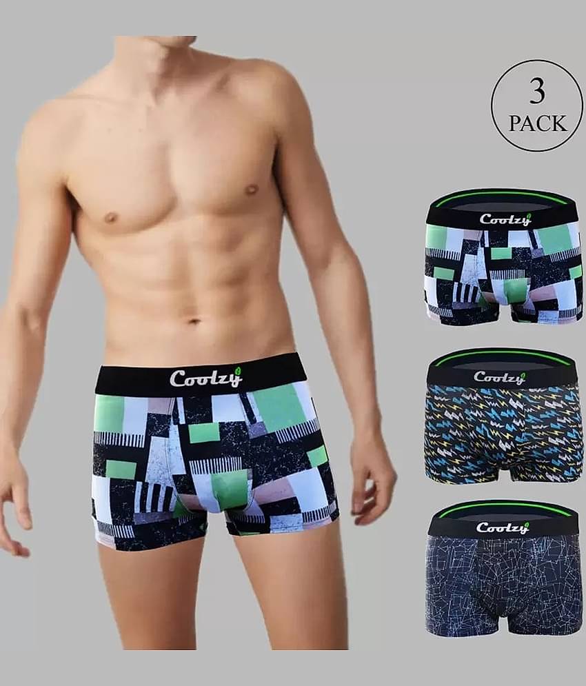 Cavenders Pack of 3 Nylon Trunks For Men's ( Multicolor )