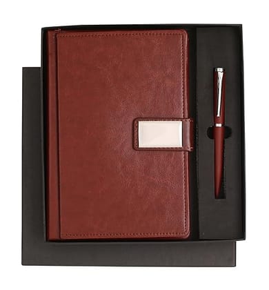 Shayona(Brown) Dairy And Pen Combo Gifts For office  Employee Corporate Gifts