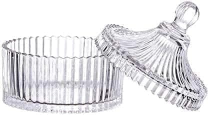 Glass Mukhwas Jar with Lid | 200 ML | Attractive Designer Candy Jar | Multi-Purpose Bowl | Decorative Container For Pickle, Food nuts |