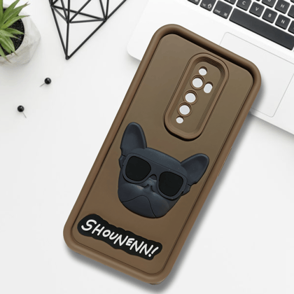 Dark Brown SHOUNENN BULLDOG Silicone case for Oppo Reno 2Z