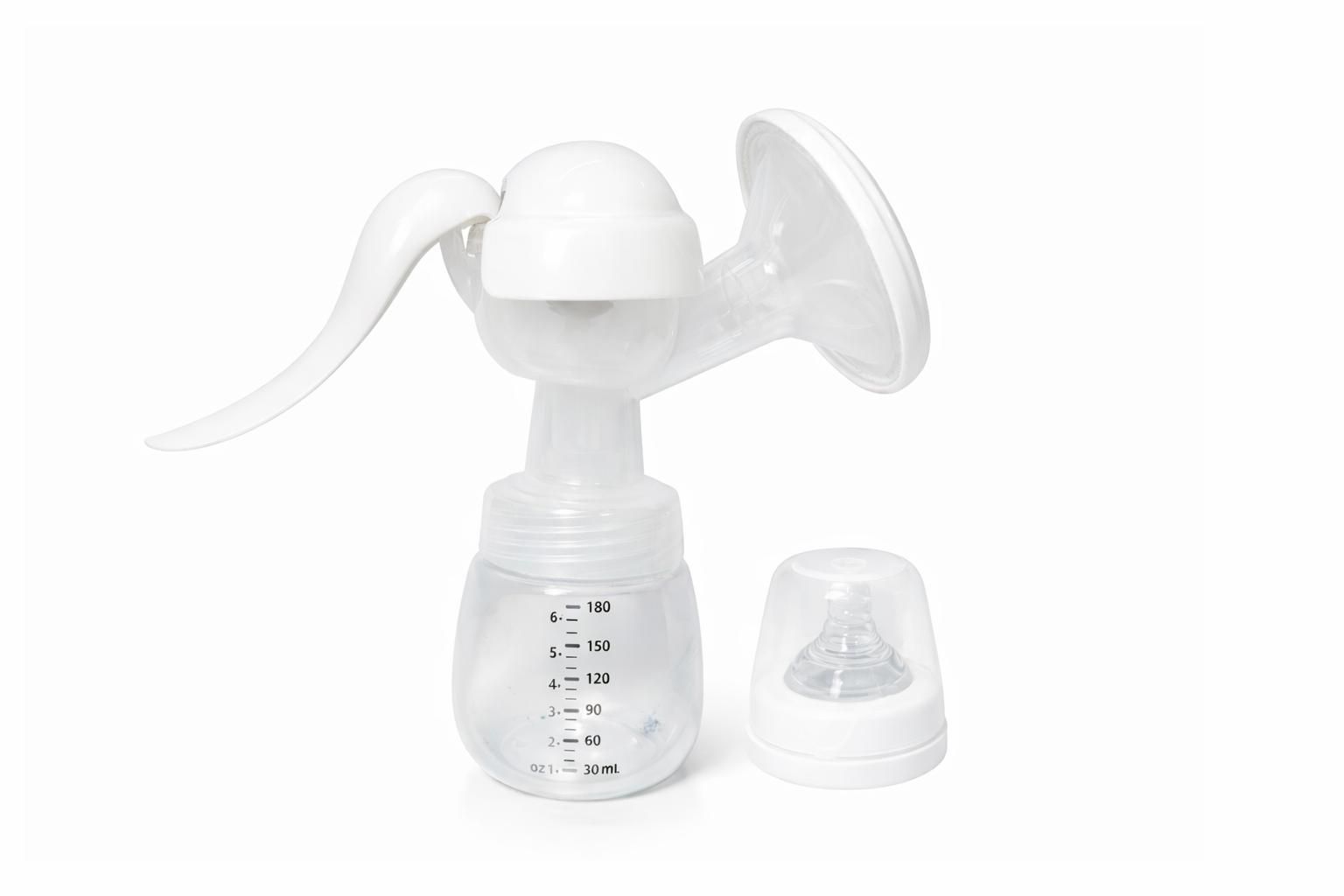 Manual Breast Pump – 3 Suction Modes, Soft Cushion, Easy Pumping (White))