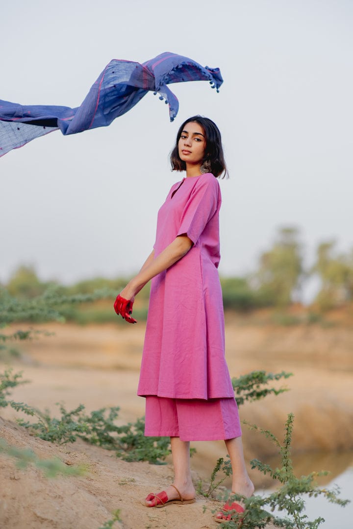 Lilac Kurta and Culottes Set-M