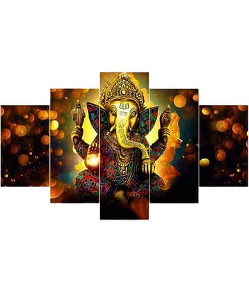 SNDArt Set Of 5 Lord Ganesha Wall Painting For Home Decor Gift Items 18 x30 inch