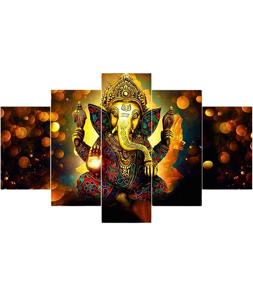 SNDArt Set Of 5 Lord Ganesha Wall Painting For Home Decor Gift Items 18 x30 inch