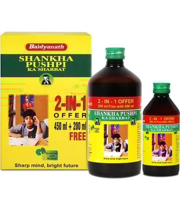 Baidyanath Shankhpushpi Sharbat for Mental weakness, forgetfulness 450ml (Pack of 1)