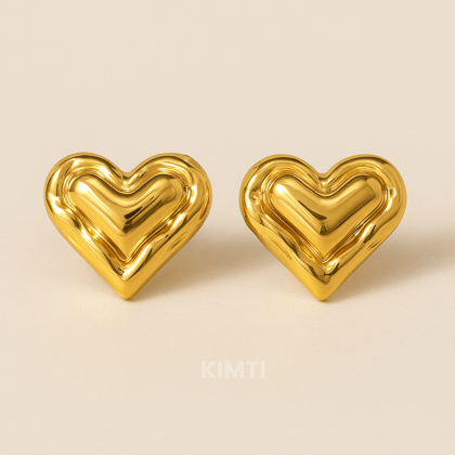 18K Gold Plated Sweetheart Stud Earrings