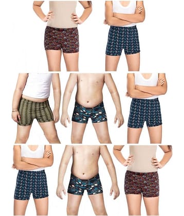 Dixcy Scott Crazy Cotton Printed Multicolour Drawer/Bloomer/Underwear/ for Kids/Boys/Girls - Pack of 8