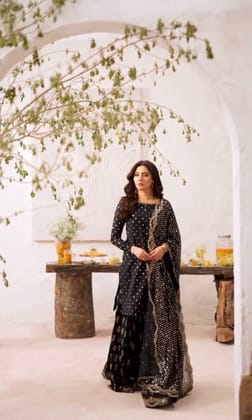 Party Wear Look Top-Palazzo and Dupatta-M