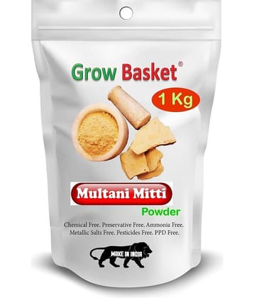 1 Kg Natural Multani Mitti powder for Face Pack | Fuller's Earth, Bentonite Clay - Deep Repair Hair Mask For Colored Hair ( Pack of 1 )
