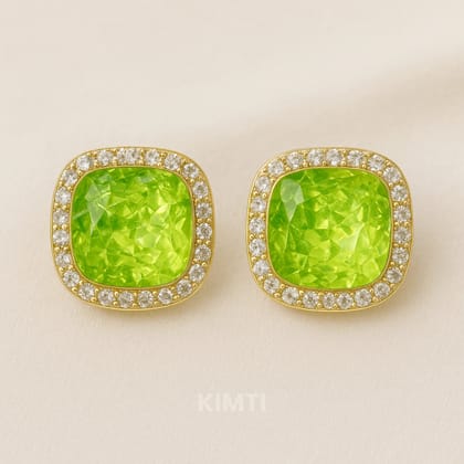 Classic Green Emerald Stud Earring