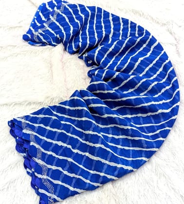 goergette lehriya saree -Swaroski border