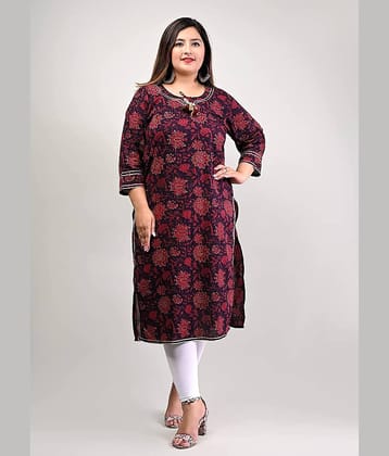 Swasti - Maroon Cotton Women's Straight Kurti ( Pack of 1 )