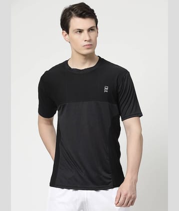 DAFABFIT Polyester Regular Fit Colorblock Half Sleeves Men's T-Shirt - Navy ( Pack of 1 )