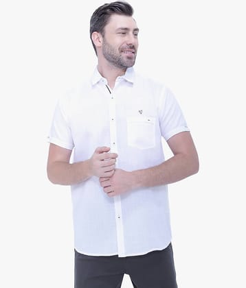 Kuons Avenue - Cream Linen Slim Fit Men's Casual Shirt ( Pack of 1 )