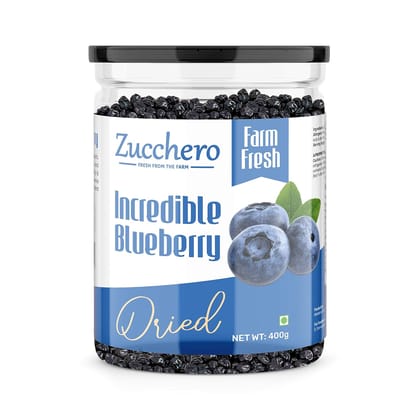 Zucchero Dried Blueberry, Jumbo whole, 400g - Rich Phytoflavinoids | Juiciest Berry| Californian
