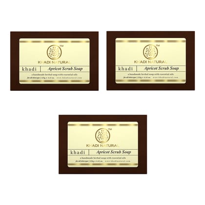 Khadi Natural Apricot Scrub Soap Combo Pack Of 3 – 125gm Each Khadi Natural Apricot Scrub Soap Combo Pack Of 3 – 125gm Each