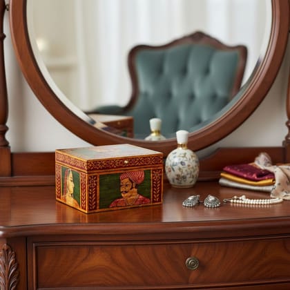 Wood Traditional Style Painting (Maharaja Painting ) Antique Jewellery Collection Box,Storage Box