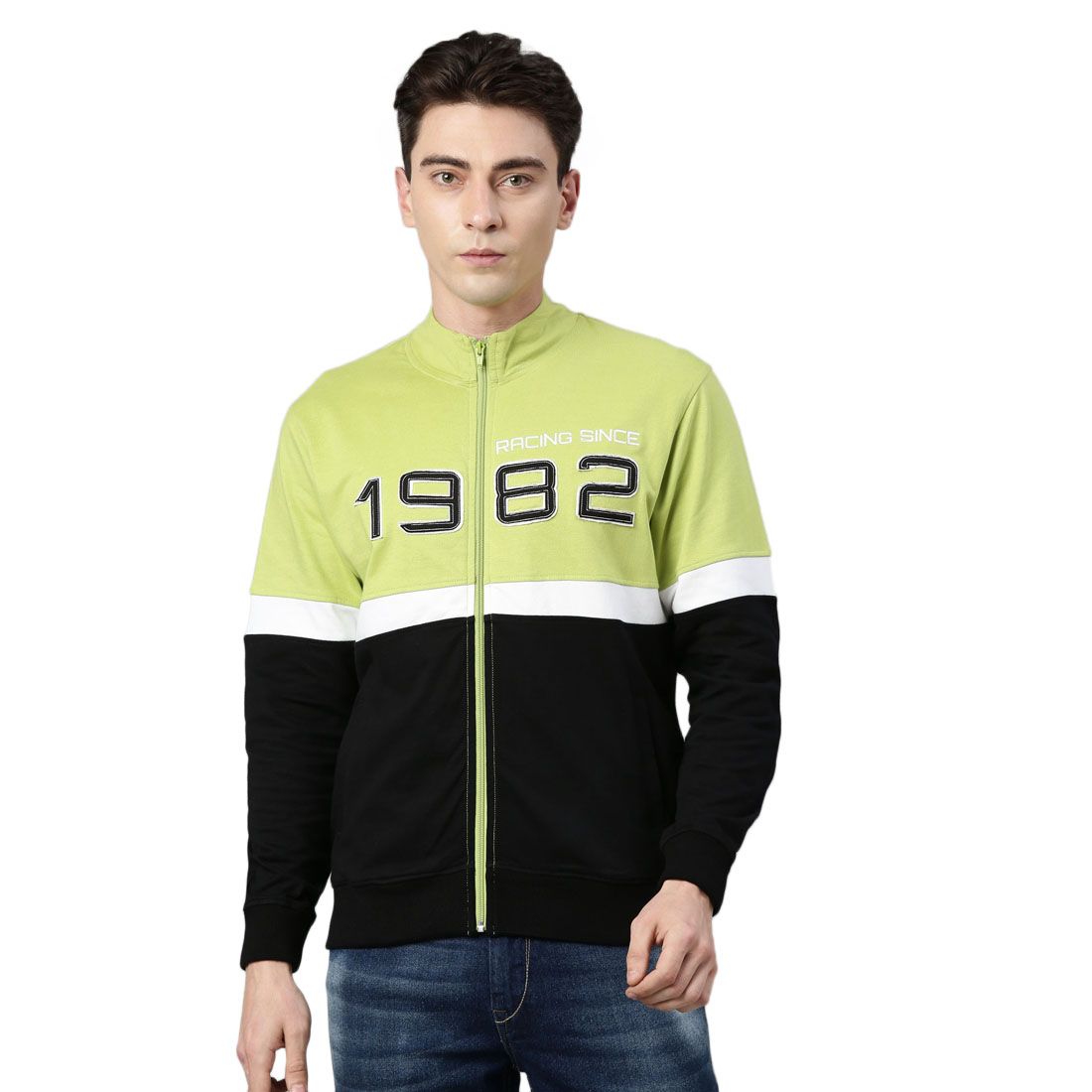 TVS Stormbreaker High Neck Sweatshirt-Premium 100% Compact Cotton French Terry,Stylish and Comfortable Sweatshirt for Men-Sweatshirt for Men with Ribbed Bottom and Cuff,Easy to Wear & Wash
