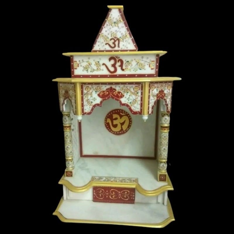 White Marble Temple, For Home, Size: 2x1ft