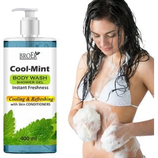 Broer Cool Mint Body Wash - Instant Freshness, Mint Infused, Anti-Sweat & Energizing (400 ml)