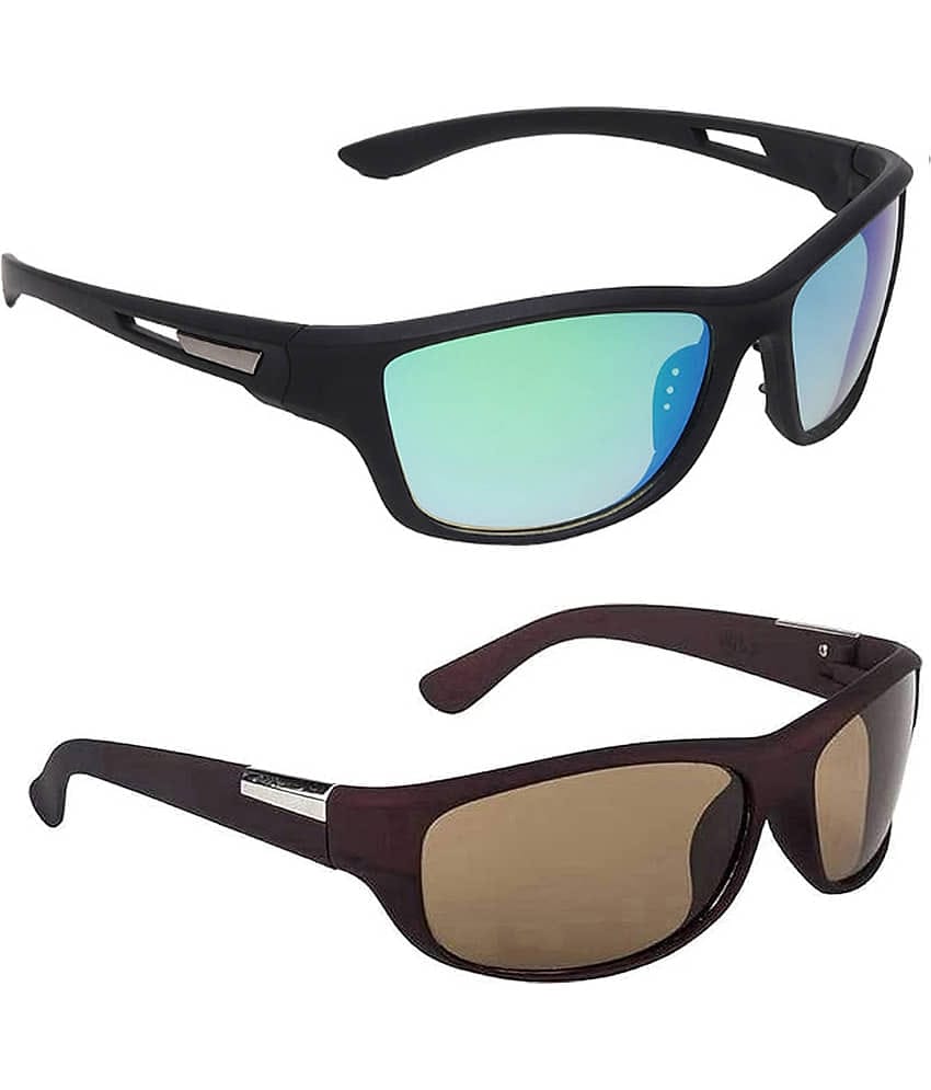 Elligator Black Rectangular Sunglasses ( Pack of 2 )