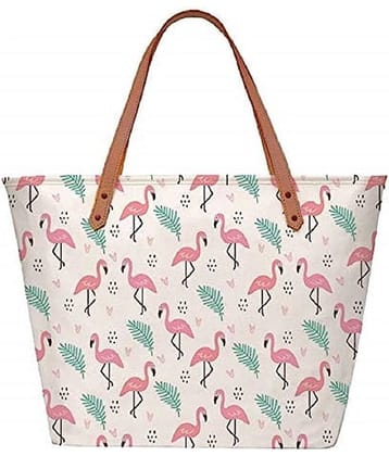 Lychee Bags Shoulder Bag Canvas Set of 1 ( White )