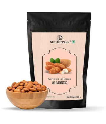 Nut Toppers Almonds 500gm | 100% natural premium California almonds | 500gm Pack | premium Badam Giri | High in Fiber & vegan & gluten free |