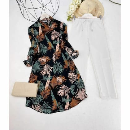 Multiple Color of Flower in Fancy Design Kurti with Palazzo by GlamaStitch-M