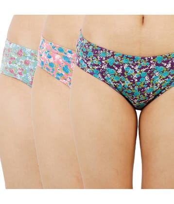 Ladyland Pack of 3 Cotton Hipster For Women ( Multicolor )