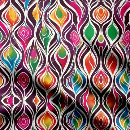 Color Ogee Print Fabric-Cotton