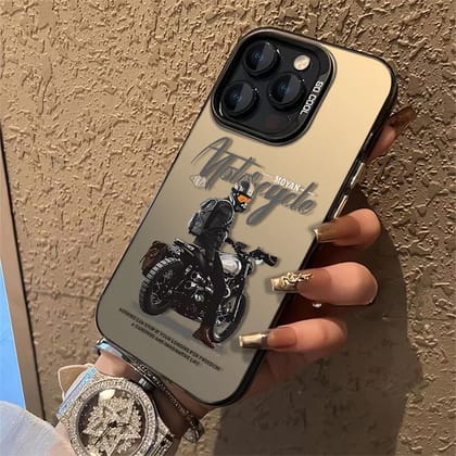 iPhone 16 Series Trendy Motorcycle Frosted Colored Anti-drop Case-iPhone 16 Plus