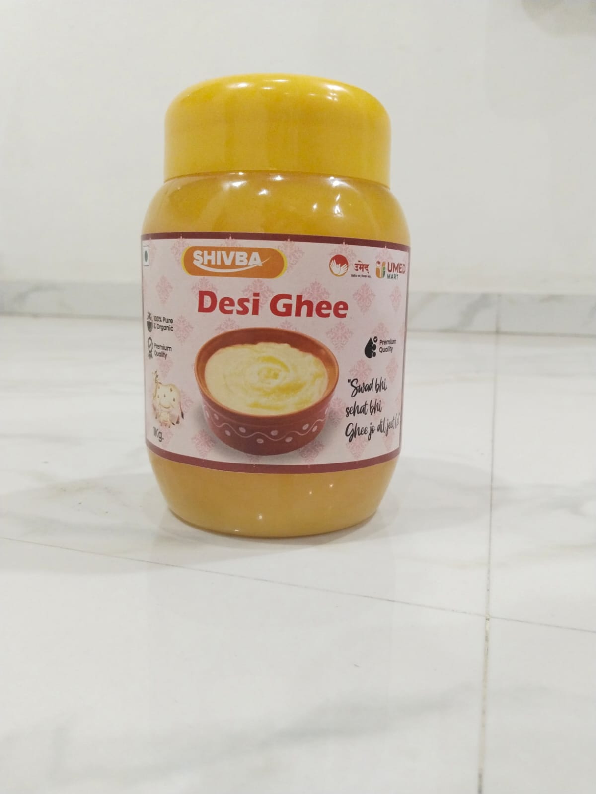 SHIVBA Desi Ghee (1000ml) | 100% Pure & Natural Premium Quality Clarified Butter | Traditional Indian Ghee for Cooking and Health