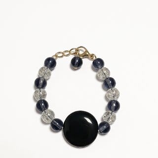 Techiefox Blue and Transparent Beaded Bracelet   Elegant Wrist Accessory for Women and Girls