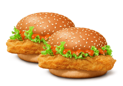 2 Korean Mc Spicy Chicken Burger