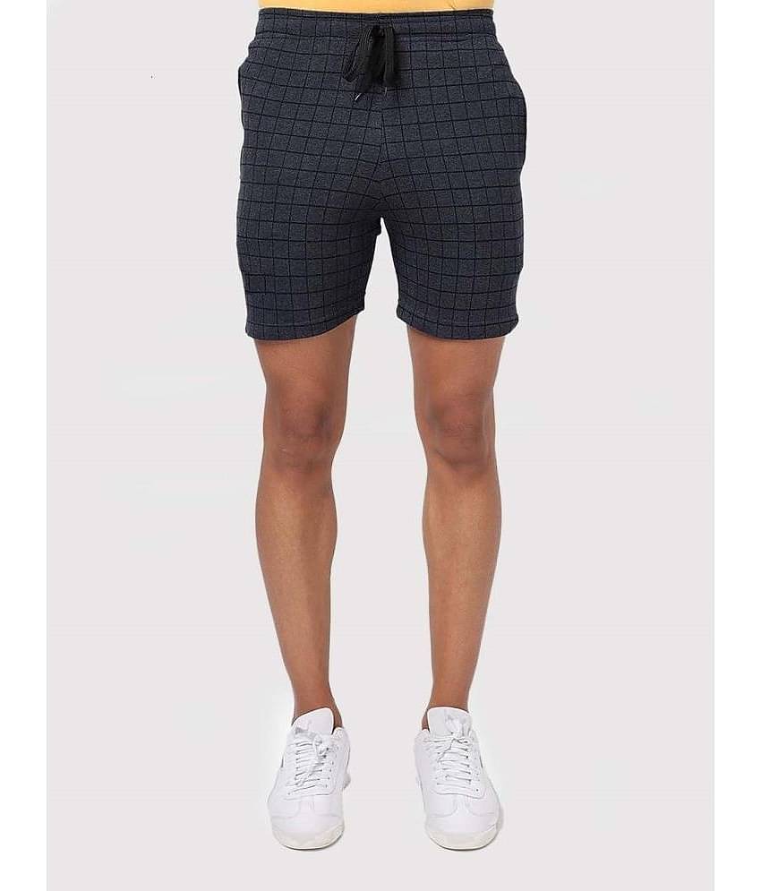 MRB Blue Cotton Blend Men's Shorts ( Pack of 1 )