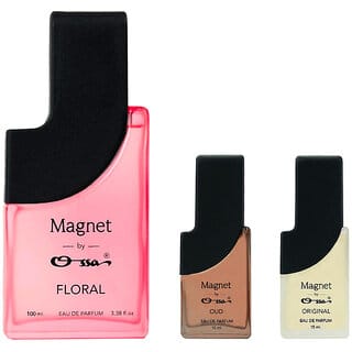 Ossa Magnet Floral 100ml, Oud 15ml, Original 15ml Eau De Parfum Long Lasting Perfume Combo for Men And Women (Pack Of 3)