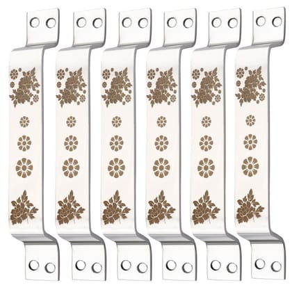 S-GUARD Stainless Steel Door & Cabinet Handles, Knobs Handles-Size-6 Inch-6 Pcs-Laser Printed Design-SSL14