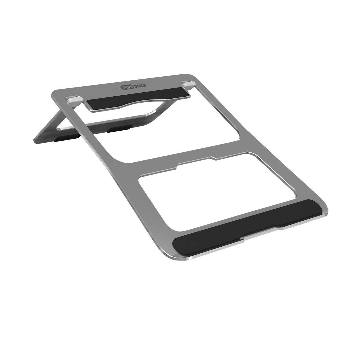 Portronics My Buddy T Strong and Foldable Portable Laptop Stand Easy to Carry (Silver)
