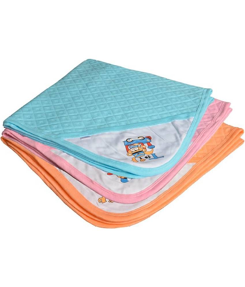 CATCUB Multi-Colour Cotton Towel cum blanket ( 72 cm × 72 cm 3 pcs )