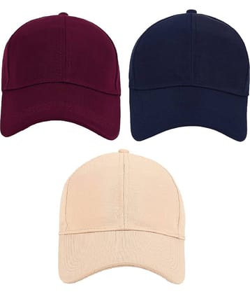 Zacharias - Multi Color Cotton Blend Men's Cap ( Pack of 3 )